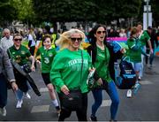 3 August 2023; Republic of Ireland supporters run through the crowd in an attempt to get to the front during a Republic of Ireland homecoming event on O'Connell Street in Dublin following the FIFA Women's World Cup 2023. Photo by David Fitzgerald/Sportsfile