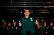 3 August 2023; Katie McCabe during a Republic of Ireland homecoming event on O'Connell Street in Dublin following the FIFA Women's World Cup 2023. Photo by David Fitzgerald/Sportsfile