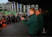 3 August 2023; Ruesha Littlejohn during a Republic of Ireland homecoming event on O'Connell Street in Dublin following the FIFA Women's World Cup 2023. Photo by Stephen McCarthy/Sportsfile