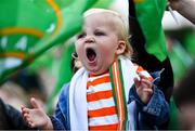 3 August 2023; Republic of Ireland supporter Bear Douch, aged 1, during a Republic of Ireland homecoming event on O'Connell Street in Dublin following the FIFA Women's World Cup 2023. Photo by David Fitzgerald/Sportsfile