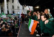 3 August 2023; The Republic of Ireland squad pose for a photograph during a Republic of Ireland homecoming event on O'Connell Street in Dublin following the FIFA Women's World Cup 2023. Photo by Stephen McCarthy/Sportsfile