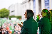 3 August 2023; Áine O'Gorman during a Republic of Ireland homecoming event on O'Connell Street in Dublin following the FIFA Women's World Cup 2023. Photo by Stephen McCarthy/Sportsfile