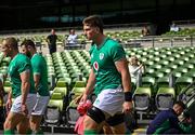4 August 2023; Joe McCarthy during an Ireland rugby captain's run at the Aviva Stadium in Dublin. Photo by Harry Murphy/Sportsfile