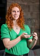 4 August 2023; Louise Ní Mhuircheartaigh of Kerry with The Croke Park/LGFA Player of the Month award for July 2023, at The Croke Park in Jones Road, Dublin. Louise is currently top scorer in the TG4 All-Ireland Senior Championship with 2-24 as Kerry prepare to face Dublin in the Final on Sunday August 13. During the month of July, Louise scored 0-5 against Cavan, 0-3 in the quarter-final victory over Meath, and 1-10 against Mayo last Saturday, July 29, in an outstanding individual display at Semple Stadium, Thurles, in the 2023 semi-final. Photo by Brendan Moran/Sportsfile