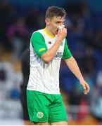 4 August 2023; Matt Keane of Kerry FC leaves the field after picking up an injury during the SSE Airtricity Men's First Division match between Waterford and Kerry at RSC in Waterford. Photo by Michael P Ryan/Sportsfile