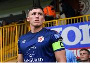 4 August 2023; Joe Redmond of St Patrick's Athletic makes his way onto the pitch before the SSE Airtricity Men's Premier Division match between Sligo Rovers and St Patrick's Athletic at The Showgrounds in Sligo. Photo by Tyler Miller/Sportsfile