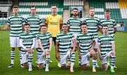 3 August 2023; The Shamrock Rovers team, back row, from left, Markus Poom, Daniel Cleary, Leon Pohls, Roberto Lopes, Sean Hoare and Conan Noonan, front row, from left, Sean Gannon, Gary O'Neill, Graham Burke, Johnny Kenny and Kieran Cruise during the UEFA Europa Conference League Second Qualifying Round Second Leg match between Shamrock Rovers and Ferencvaros at Tallaght Stadium in Dublin. Photo by Harry Murphy/Sportsfile