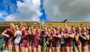 5 August 2023; Galway players celebrate with the cup after the ZuCar All-Ireland Ladies Football U18 A final match between Galway and Kildare at Glennon Brothers Pearse Park in Longford. Photo by Ben McShane/Sportsfile