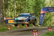 5 August 2023; Eamonn Kelly and Conor Mohan from Ireland in their Hyundai i20 N in action during Stage 12 Paijala of the FIA World Rally Championship Secto Rally in Jyväskylä, Finland. Photo by Philip Fitzpatrick/Sportsfile