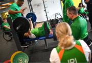 5 August 2023; Angela Long during the final Irish Para Powerlifting World Championship team training session at the MTU Kerry Sports Academy in Tralee, Kerry. An Irish team of 7 athletes will compete in the upcoming World Para Powerlifting Championships, being held in Dubai, United Aab Emirates, from the 23rd to the 30th August. Among the squad, high performance athletes Britney Arendse and Niamh Buckley will also be attempting to achieve qualification for the 2024 Paralympic Games in Paris, France. Photo by Brendan Moran/Sportsfile