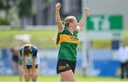 5 August 2023; Leah McMahon of Kerry celebrates at the final whistle after her side's victory in the ZuCar All-Ireland Ladies Football U18 B final match between Kerry and Sligo at MacDonagh Park in Nenagh, Tipperary. Photo by Seb Daly/Sportsfile