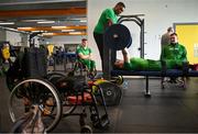 5 August 2023; Casey Fitzgerald with assistant coach Denver Arendse during the final Irish Para Powerlifting World Championship team training session at the MTU Kerry Sports Academy in Tralee, Kerry. An Irish team of 7 athletes will compete in the upcoming World Para Powerlifting Championships, being held in Dubai, United Aab Emirates, from the 23rd to the 30th August. Among the squad, high performance athletes Britney Arendse and Niamh Buckley will also be attempting to achieve qualification for the 2024 Paralympic Games in Paris, France. Photo by Brendan Moran/Sportsfile