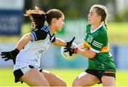 5 August 2023; Róisín Rahilly of Kerry in action against Eabha Cawley of Sligo during the ZuCar All-Ireland Ladies Football U18 B final match between Kerry and Sligo at MacDonagh Park in Nenagh, Tipperary. Photo by Seb Daly/Sportsfile