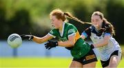 5 August 2023; Orlaith McKenna of Kerry in action against Anna McDaniel of Sligo during the ZuCar All-Ireland Ladies Football U18 B final match between Kerry and Sligo at MacDonagh Park in Nenagh, Tipperary. Photo by Seb Daly/Sportsfile