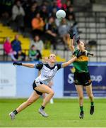 5 August 2023; Kelly Enright of Kerry in action against Tara Breheny of Sligo during the ZuCar All-Ireland Ladies Football U18 B final match between Kerry and Sligo at MacDonagh Park in Nenagh, Tipperary. Photo by Seb Daly/Sportsfile
