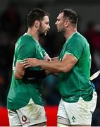 5 August 2023; Iain Henderson and Tadhg Beirne of Ireland after their side's victory in the Bank of Ireland Nations Series match between Ireland and Italy at the Aviva Stadium in Dublin. Photo by Harry Murphy/Sportsfile