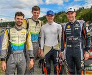 6 August 2023; Eamonn Kelly and Conor Mohan from Ireland in their Hyundai i20 N and Joshua Mc Erlean and James Fulton from Ireland in their Hyundai i20 N at the start of Stage 21 Himos of the FIA World Rally Championship Secto Rally in Jyväskylä, Finland. Photo by Philip Fitzpatrick/Sportsfile