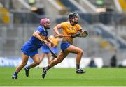 6 August 2023; Michelle McMahon of Clare in action against Ciannait Walsh of Tipperary during the Glen Dimplex All-Ireland Camogie Championship Premier Junior Final match between Clare and Tipperary at Croke Park in Dublin. Photo by Stephen Marken/Sportsfile