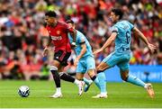 6 August 2023; Jadon Sancho of Manchester United in action against Mikel Vesga of Athletic Bilbao during the pre-season friendly match between Manchester United and Athletic Bilbao at the Aviva Stadium in Dublin. Photo by David Fitzgerald/Sportsfile
