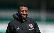 6 August 2023; Tunde Owolabi of Cork City before the SSE Airtricity Men's Premier Division match between Shamrock Rovers and Cork City at Tallaght Stadium in Dublin. Photo by Seb Daly/Sportsfile