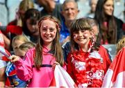 6 August 2022; Cork supporters before the Glen Dimplex All-Ireland Camogie Championship Premier Senior Final match between Waterford and Cork at Croke Park in Dublin. Photo by Stephen Marken/Sportsfile