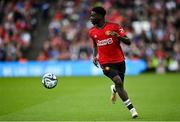 6 August 2023; Omari Forson of Manchester United during the pre-season friendly match between Manchester United and Athletic Bilbao at the Aviva Stadium in Dublin. Photo by David Fitzgerald/Sportsfile
