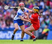 6 August 2022; Lorraine Bray of Waterford in action against Aoife Healy of Cork during the Glen Dimplex All-Ireland Camogie Championship Premier Senior Final match between Waterford and Cork at Croke Park in Dublin. Photo by Piaras Ó Mídheach/Sportsfile