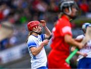 6 August 2022; Beth Carton of Waterford reacts afrer hitting a first half penalty wide during the Glen Dimplex All-Ireland Camogie Championship Premier Senior Final match between Waterford and Cork at Croke Park in Dublin. Photo by Piaras Ó Mídheach/Sportsfile