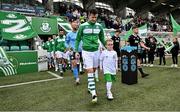 6 August 2023; Ronan Finn of Shamrock Rovers leads his side out before the SSE Airtricity Men's Premier Division match between Shamrock Rovers and Cork City at Tallaght Stadium in Dublin. Photo by Seb Daly/Sportsfile