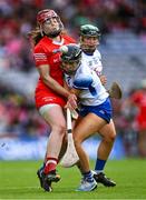 6 August 2022; Sorcha McCartan of Cork and Keeley Corbett Barry of Waterford collide during the Glen Dimplex All-Ireland Camogie Championship Premier Senior Final match between Waterford and Cork at Croke Park in Dublin. Photo by Piaras Ó Mídheach/Sportsfile