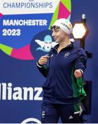 6 August 2023; Ellen Keane of Ireland before competing in Women's 100m Breaststroke SB8 final during day seven of the World Para Swimming Championships 2023 at Manchester Aquatics Centre in Manchester. Photo by Paul Greenwood/Sportsfile