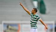 6 August 2023; Graham Burke of Shamrock Rovers celebrates after scoring his side's first goal during the SSE Airtricity Men's Premier Division match between Shamrock Rovers and Cork City at Tallaght Stadium in Dublin. Photo by Seb Daly/Sportsfile