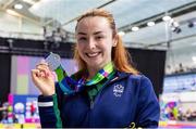 6 August 2023; Ellen Keane of Ireland with her silver medal after competing in Women's 100m Breaststroke SB8 final during day seven of the World Para Swimming Championships 2023 at Manchester Aquatics Centre in Manchester. Photo by Paul Greenwood/Sportsfile