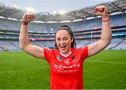 6 August 2022; Saoirse McCarthan of Cork celebrates after her side’s victory Glen Dimplex All-Ireland Camogie Championship Premier Senior Final match between Waterford and Cork at Croke Park in Dublin. Photo by Piaras Ó Mídheach/Sportsfile