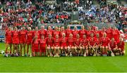 6 August 2022; The Cork team before the Glen Dimplex All-Ireland Camogie Championship Premier Senior Final match between Waterford and Cork at Croke Park in Dublin. Photo by Stephen Marken/Sportsfile