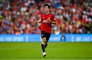 6 August 2023; Facundo Pellistri of Manchester United during the pre-season friendly match between Manchester United and Athletic Bilbao at the Aviva Stadium in Dublin. Photo by David Fitzgerald/Sportsfile