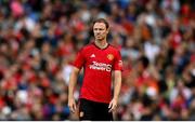 6 August 2023; Jonny Evans of Manchester United during the pre-season friendly match between Manchester United and Athletic Bilbao at the Aviva Stadium in Dublin. Photo by David Fitzgerald/Sportsfile
