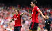 6 August 2023; Victor Lindelöf, left, and Harry Maguire of Manchester United during the pre-season friendly match between Manchester United and Athletic Bilbao at the Aviva Stadium in Dublin. Photo by David Fitzgerald/Sportsfile
