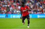 6 August 2023; Omari Forson of Manchester United during the pre-season friendly match between Manchester United and Athletic Bilbao at the Aviva Stadium in Dublin. Photo by David Fitzgerald/Sportsfile