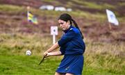 7 August 2023; Alannah Farrell of Galway competing in the U16 Camogie event during the 2023 M. Donnelly GAA All-Ireland Poc Fada Finals at Annaverna Mountain in the Cooley Peninsula, Ravensdale, Louth. Photo by Piaras Ó Mídheach/Sportsfile