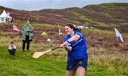 7 August 2023; Tiarna Kelly of Derry competing in the U16 Camogie event during the 2023 M. Donnelly GAA All-Ireland Poc Fada Finals at Annaverna Mountain in the Cooley Peninsula, Ravensdale, Louth. Photo by Piaras Ó Mídheach/Sportsfile