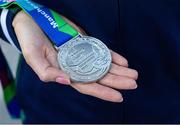 6 August 2023; A view of a Silver medal won by Ellen Keane of Ireland after competing in Women's 100m Breaststroke SB8 final during day seven of the World Para Swimming Championships 2023 at Manchester Aquatics Centre in Manchester. Photo by Paul Greenwood/Sportsfile