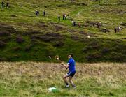 7 August 2023; Brendan Quinn of Roscommon competing in the Senior Hurling event during the 2023 M. Donnelly GAA All-Ireland Poc Fada Finals at Annaverna Mountain in the Cooley Peninsula, Ravensdale, Louth. Photo by Piaras Ó Mídheach/Sportsfile