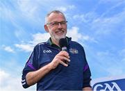 7 August 2023; Uachtarán Cumann Luthchleas Gael, Larry McCarthy, speaking after the 2023 M. Donnelly GAA All-Ireland Poc Fada Finals at Annaverna Mountain in the Cooley Peninsula, Ravensdale, Louth. Photo by Piaras Ó Mídheach/Sportsfile