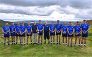 7 August 2023; The Senior Hurling participants with Uachtarán Cumann Luthchleas Gael, Larry McCarthy, centre left, and event sponsor Martin Donnelly after the 2023 M. Donnelly GAA All-Ireland Poc Fada Finals at Annaverna Mountain in the Cooley Peninsula, Ravensdale, Louth. Photo by Piaras Ó Mídheach/Sportsfile