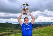 7 August 2023; Fionán Mackessy of Kerry with his trophy after winning the 2023 M. Donnelly GAA All-Ireland Poc Fada Finals at Annaverna Mountain in the Cooley Peninsula, Ravensdale, Louth. Photo by Piaras Ó Mídheach/Sportsfile