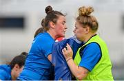7 August 2023; Jess Keating, right, and Nikki Caughey during a Leinster rugby women's training session at Energia Park in Dublin. Photo by Seb Daly/Sportsfile