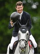 9 August 2023; Shane Sweetnam of Ireland on Out Of The Blue SCF after winning the Longines FEI Dublin Horse Show - Sport Ireland Classic at the RDS in Dublin. Photo by Sam Barnes/Sportsfile