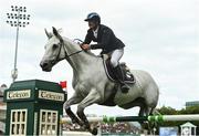 9 August 2023; Gregory Cottard of France competes on Cocaine Du Val during Longines FEI Dublin Horse Show - Sport Ireland Classic at the RDS in Dublin. Photo by Sam Barnes/Sportsfile