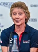 10 August 2023; Great Britain Chef d'Equipe Di Lampard speaking at the Longines FEI Jumping Nations Cup draw  during the Longines FEI Dublin Horse Show at the RDS in Dublin. Photo by Sam Barnes/Sportsfile